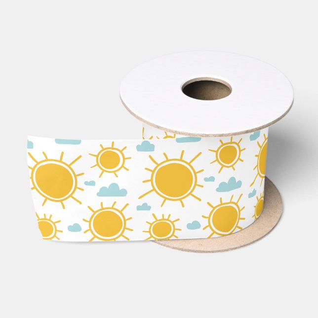 Handgezeichnetes Sommersonnenmuster Satinband (Spule)