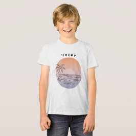 Handgezeichnetes Sonnenuntergangs-Strand-T-Shirt f Tri-Blend Shirt