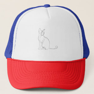 Handgezeichnetes Sphynx-Katze Minimalistisches Des Truckerkappe