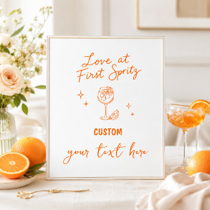 Handgezeichnetes Spritz Brautparty-Schild Poster