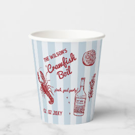 Handgezeichnetes Summer Seafood Crawfish Party Pappbecher