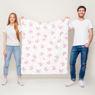 Handgezeichnetes süßes Herz und Liebe Fleecedecke