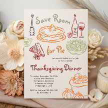 Handgezeichnetes Thanksgiving-Dinner - Platz für K