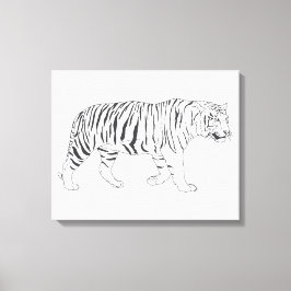 Handgezeichnetes Tiger Zeichnend Poster Leinwanddruck