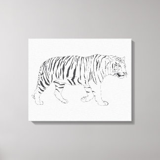 Handgezeichnetes Tiger Zeichnend Poster Leinwanddruck