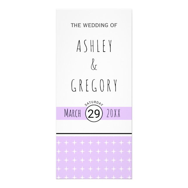 Handgezeichnetes Typografie-Lavendel-Hochzeitsprog Werbekarte (Vorne)
