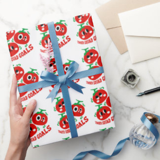 Handgezeichnetes, verspielt-trippeliges Kawaii-Tom Geschenkpapier
