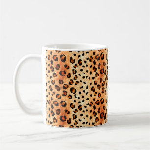 Handgezeichnetes Wasserfarbenleopardenmuster. Exot Kaffeetasse
