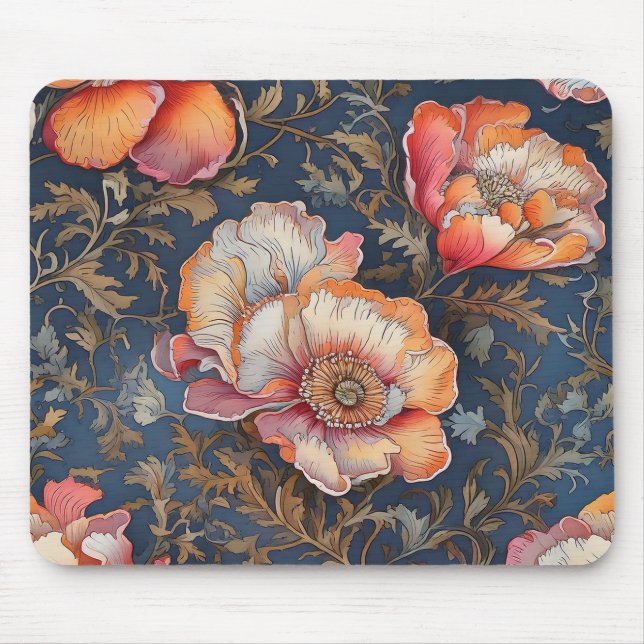 Handgezeichnetes Wasserfarbenmuster, nahtlos flora Mousepad (Vorne)