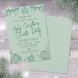 Handgezeichnetes Weihnachts-Ugly-Sweater-Party Einladung