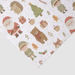 Handgezeichnetes Weihnachts-Wald-Tissue-Papier Seidenpapier