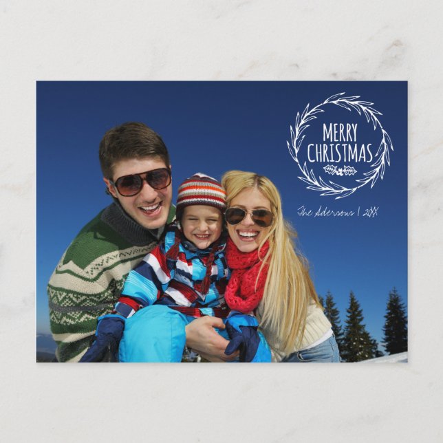 Handgezeichnetes Weihnachtsfeiertag Foto Postkarte (Vorderseite)