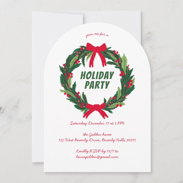 Handgezeichnetes Weihnachtsfest - Party ARCH Einladung (Vorderseite)
