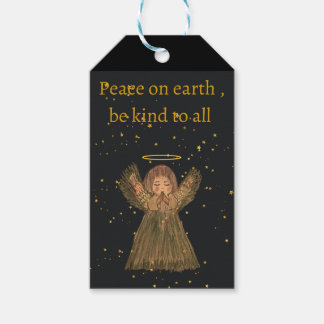 Handgezeichnetes Weihnachtsgeschenk , Engel , Geschenkanhänger