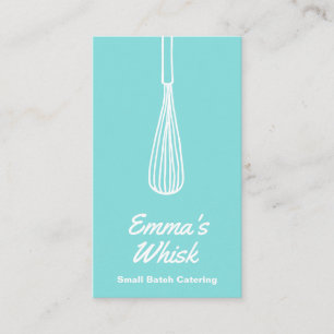Handgezeichnetes Whisk-Logo für den Koch Blau Visitenkarte