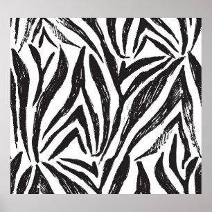 Handgezeichnetes Zebra: Vintages Drucken. Poster