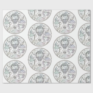 Handgezeichnetes Zentangle-Mandala-Muster-Wrap-Pap Geschenkpapier