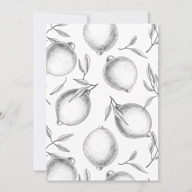 Handgezeichnetes Zitronenmuster (Vorderseite)