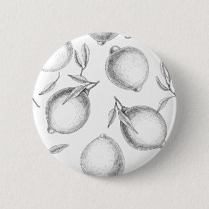 Handgezeichnetes Zitronenmuster Button