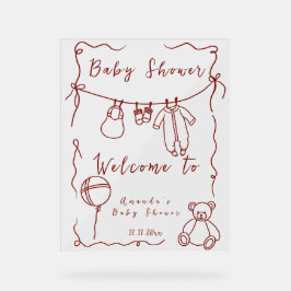 Handgezogene Babydusche - Begrüßungsbabydusche Acrylschild