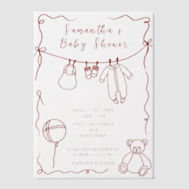 Handgezogene Babykleidung Babydusche