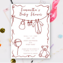 Handgezogene Babykleidung Babydusche