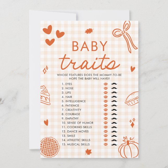 Handgezogene Babyspuren Baby Shower Game Einladung (Vorderseite)