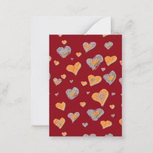 Handgezogene Doddle Valentine Hört Kinderkarten Mitteilungskarte