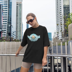 Handgezogene Flugzeugkatze T-Shirt