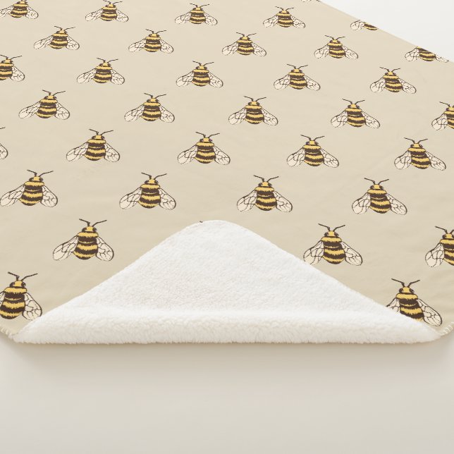 Handgezogene Hummelbienen Sherpadecke (3/4)