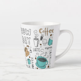 Handgezogene Kaffeekuchen Milchtasse
