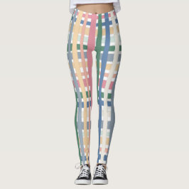 Handgezogene Linien Kariertes Streifen Leggings