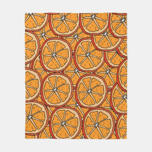 Handgezogene Orangen: Nahtlos Fleecedecke (Vorderseite)