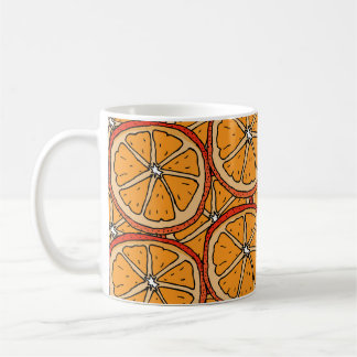 Handgezogene Orangen: Nahtlos Kaffeetasse