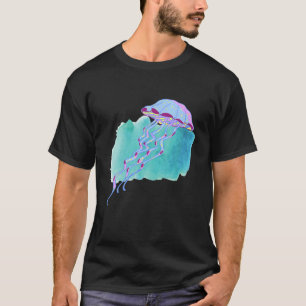 Handgezogene Quallenfische Kreaturen im Tiefsee un T-Shirt