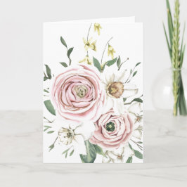 Handgezogene Rose Posy (Leere) Karte