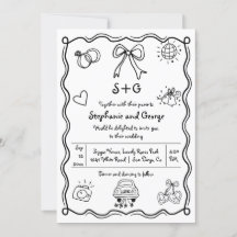 Handgezogene Schnurrbart QR knuddelige Hochzeit