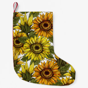 Handgezogene Sonnenblume Kleiner Weihnachtsstrumpf