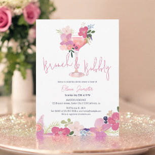Handgezogener Blumenkohl und Brautparty Einladung