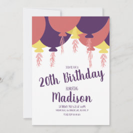 Handgezogener Floatballon jedes Alter Einladung