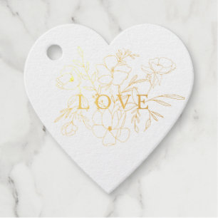 Handgezogener Floral-L-O-V-E-Aufkleber Geschenkanhänger