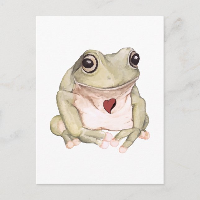 Handgezogener Grünbäumfrosch Postkarte (Vorderseite)