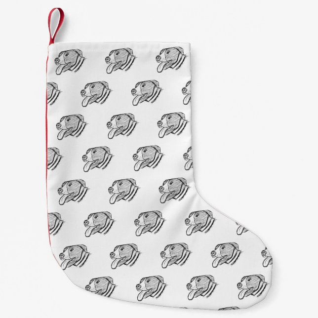 Handgezogener Hundehundefreund Kleiner Weihnachtsstrumpf (Vorderseite)