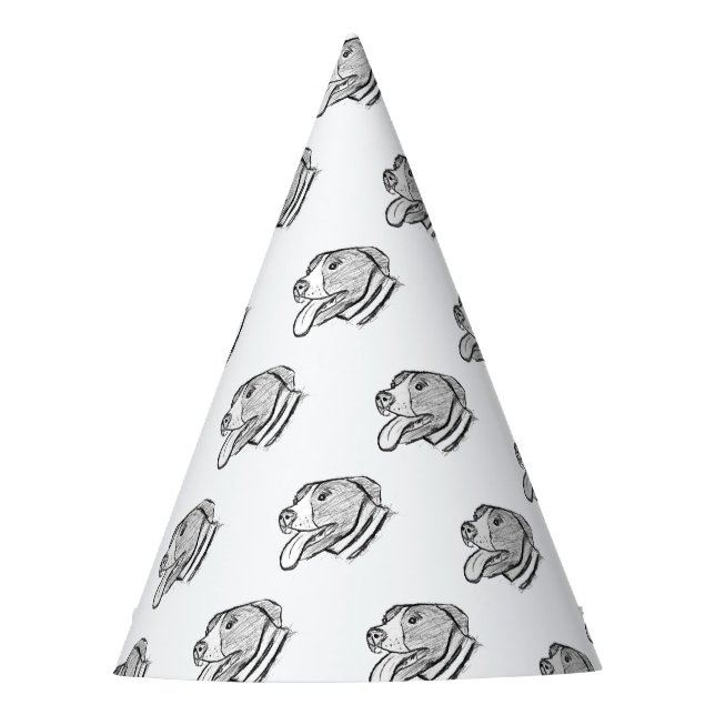 Handgezogener Hundehundefreund Partyhütchen (Vorderseite)