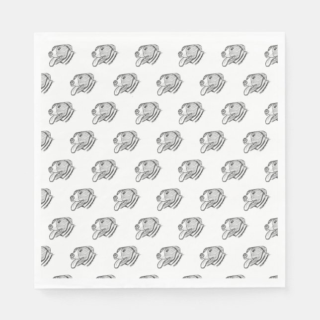 Handgezogener Hundehundefreund Serviette (Vorderseite)