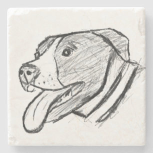 Handgezogener Hundehundefreund Steinuntersetzer