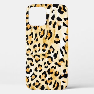 handgezogener, nahtloser gelb-weißer Leopard Case-Mate iPhone Hülle