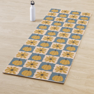 Handgezogener Pumpkin-Karo Print Yoga Mat Yogamatte