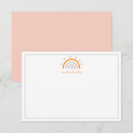 Handgezogener Regenbogen Personalisierte Mitteilun Dankeskarte