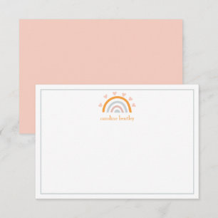 Handgezogener Regenbogen Personalisierte Mitteilun Dankeskarte
